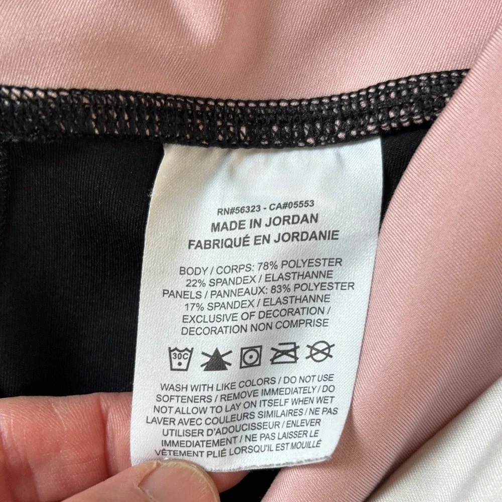 Nike Dri-FIT Leggings Black Pink White L Colorblock Active Tights Consign